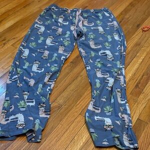 Bobbie Brooks Blue Pajama Bottoms with Animal Print